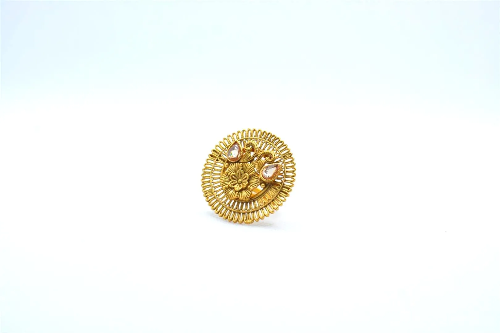 Rajwadi Ring With Yellow Stones