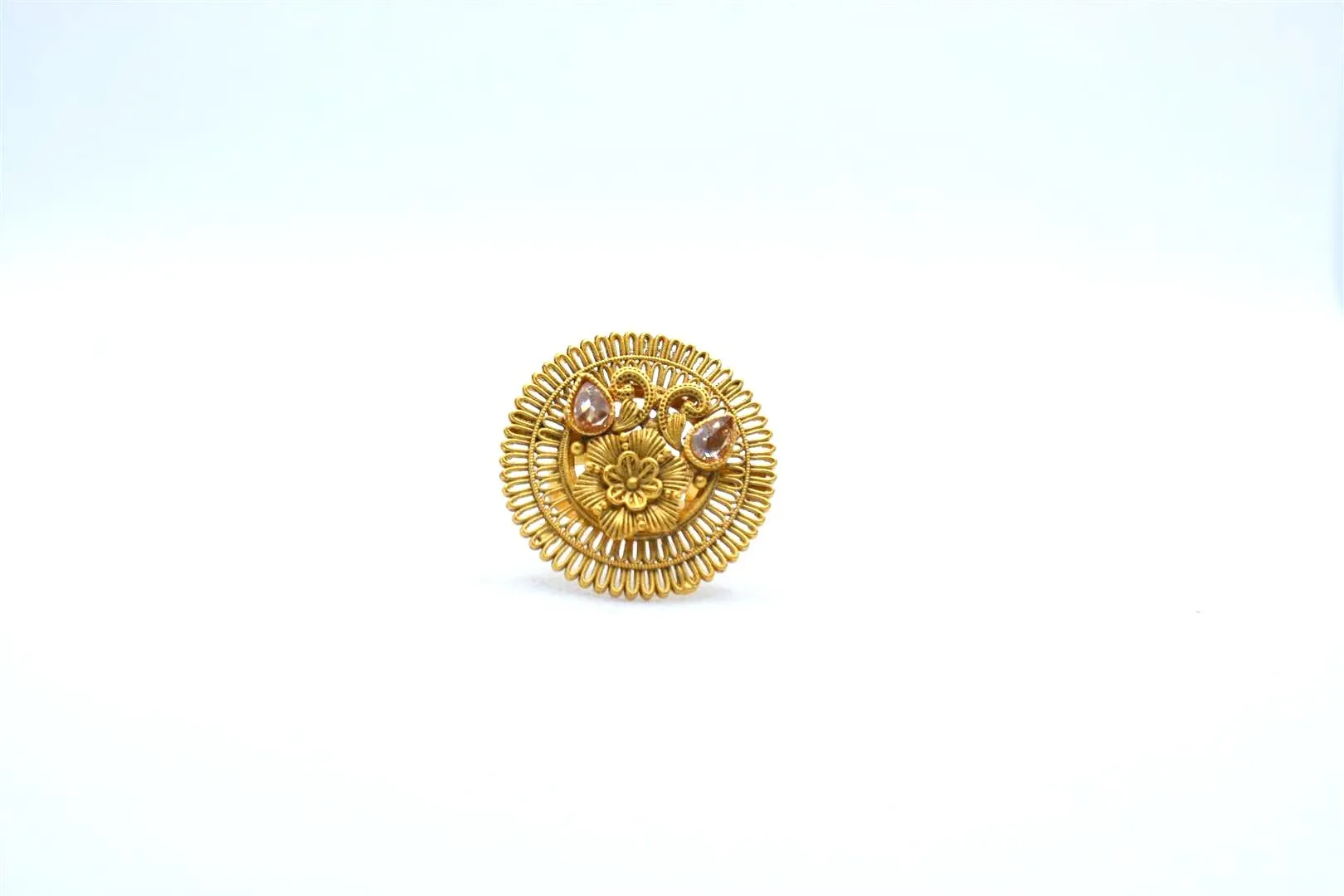 Rajwadi Ring With Yellow Stones