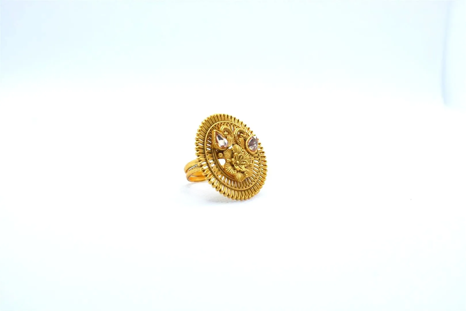 Rajwadi Ring With Yellow Stones